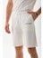 Erkek Regular Fit %100 Pamuk Şort-Beyaz 2