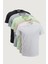 Erkek Slim Fit Dar Kesim Bisiklet Yaka 5/'li Basic T-Shirt Paketi Yeşil 1