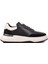 152-19559 Siyah-Beyaz Deri Erkek Sneaker 1