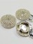 Taşlı Düğme /taşlı Klipsli Düğme/ 3 Lü Set/ 2,7 cm Gümüş 5