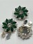 Taşlı Düğme /taşlı Klipsli Düğme/ 3 Lü Set/ 2,5 cm Zümrüt 2