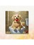 Tekli Kare Kanvas Banyo Tablosu Topla Oynayan Golden Köpek 3