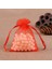 10 Adet Şeffaf Kırmızı Bez Kına Düğün Mevlüt Sünnet Hediye Kesesi Kese 14 cm x 12 cm Çanta 2