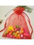10 Adet Şeffaf Kırmızı Bez Kına Düğün Mevlüt Sünnet Hediye Kesesi Kese 14 cm x 12 cm Çanta 4
