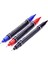 Siyah Stil Su Geçirmez Kalıcı Çift Uçlu Siyah Mavi Kırmızı Sanat Işaretleme Kalemleri Öğrenci Okul Ofis Kırtasiye Boya Kalemi Kırtasiye (Yurt Dışından) 2