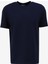 Lacivert Erkek Bisiklet Yaka Loose Fit T-Shirt D4SM-TST3277 1