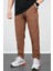 Erkek Slim Fit Beli Lastikli Double Paça Jogger Pantolon Kahverengi EDW073 1