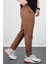 Erkek Slim Fit Beli Lastikli Double Paça Jogger Pantolon Kahverengi EDW073 2