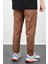 Erkek Slim Fit Beli Lastikli Double Paça Jogger Pantolon Kahverengi EDW073 3