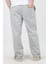 Büyük Beden Erkek Double Paça Beli Lastikli Relax Fit Battal Boy Jogger Pantolon Gri Edw037 4