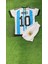Arjantin Milli Takım Messi Çocuk Beyaz Şortlu T-Shirt Halı Saha Forması 7