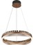 Hazela Kahve Eskitme Kaplamalı Yuvarlak 143 Watt LED Sarkıt Salon 3 Renk Ledli Modern Tasarım Avize 2