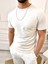 T-Shirt Slim Fit T-Shirt Dar Kesim Kadife T-Shirt 1