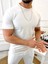 T-Shirt Slim Fit T-Shirt Dar Kesim Kadife T-Shirt 5