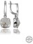 Swarovski Crystal Taşlı Gümüş Beyaz Sallantılı Kadın Küpe 1