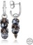 Swarovski Crystal Taşlı Gümüş Salkım Sallantılı Çivili Kadın Küpe 1