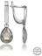 Swarovski Crystal Taşlı Gümüş Beyaz Damla Sallantılı Kadın Küpe 1