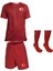 Türkiye Milli Takım Kırmızı Şortlu Çocuk Çoraplı T-Shirt Halısaha Forma 5