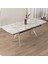 Nis Serisi 89X150 Açılabilir Lak Panel Beyaz Mermer Desen Masa Takımı 6 Sandalye 4