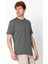 Erkek Fit Kalın Penye Rahat Sade Klasik T-Shirt 4