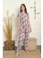 Şal Desenli Kısa Kollu Bambu Pijama Takımı Bamboo 1