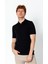 Erkek Fit Extra Rahat Polo Yaka Yarım Fermuarlı Sade T-Shirt 2