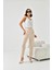 Kadın Lastikli Pleli Dar Paça Pantolon Beige 5