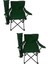 2'li Katlanır Sandalye Taşıma Çantalı Kamp Piknik Sandalyesi Yeşil 1