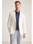 Saf Keten Kırık Beyaz Yazlık Blazer Ceket 4
