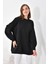 Ftz Women Kadın 3 Ip Şardonlu Sweatshirt Siyah 2