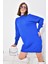 Kadın Basic Tunik Saks Mavi 5