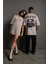 Zorem Zorm Erkek Sırt Baskılı Boyama Oversize T-Shirt - Gri 3