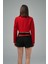 Kırmızı Kruvaze Crop Blazer Ceket 3