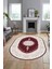 Baskılı Kaymaz Yıkanabilir Göbekli Klasik Desen Oval Mutfak Salon Halısı, O-Klasik-03-Bordo, 3