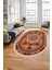 Modern Klasik Dijital Kaymaz Taban Yıkanabilir Oval Yolluk Salon Halısı, O-Klasik-17-Bordo, 1
