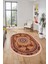Modern Klasik Dijital Kaymaz Taban Yıkanabilir Oval Yolluk Salon Halısı, O-Klasik-17-Bordo, 3