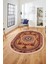 Modern Klasik Dijital Kaymaz Taban Yıkanabilir Oval Yolluk Salon Halısı, O-Klasik-17-Bordo, 5