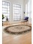 Klasik Desenli Dijital Kaymaz Yıkanabilir Oval Yolluk Koridor Salon Halısı, O-Klasik-21-Krem, 5
