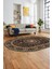 Klasik Desenli Dijital Kaymaz Yıkanabilir Oval Yolluk Koridor Salon Halısı, O-Klasik-21-Siyah, 1