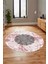 Şık Tasarım Klasik Dijital Kaymaz Taban Yıkanabilir Yuvarlak Salon Halısı, Y-Klasik-19-Pembe, 3