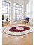Baskılı Kaymaz Yıkanabilir Göbekli Klasik Desen Oval Mutfak Salon Halısı, O-Klasik-03-Bordo, 2