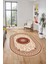 Göbekli Klasik Dijital Kaymaz Taban Yıkanabilir Oval Yolluk Salon Halısı, O-Klasik-18-Bordo, 3