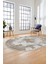 Sade Klasik Desenli Dijital Kaymaz Yıkanabilir Oval Yolluk Salon Halısı, O-Klasik-22-Kahve, 5