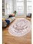 Baskılı Kaymaz Yıkanabilir Klasik Desenli Oval Yolluk Mutfak Salon Halısı, O-Klasik-09-Pembe, 3