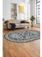 Baskılı Kaymaz Yıkanabilir Klasik Desen Oval Yolluk Mutfak Salon Halısı, O-Klasik-10-Gri, 4