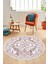 Baskılı Kaymaz Yıkanabilir Klasik Desenli Yuvarlak Mutfak Salon Halısı, Y-Klasik-09-Pembe, 1