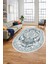 Baskılı Kaymaz Yıkanabilir Klasik Desenli Oval Yolluk Mutfak Salon Halısı, O-Klasik-09-Mavi, 3