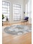 Sade Klasik Desenli Dijital Kaymaz Yıkanabilir Oval Yolluk Salon Halısı, O-Klasik-22-Gri, 5