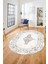 Göbekli Klasik Motifli Dijital Kaymaz Yıkanabilir Oval Yolluk Salon Halısı, O-Klasik-28-Krem, 3