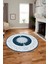 Baskılı Kaymaz Yıkanabilir Göbekli Klasik Desen Yuvarlak Mutfak Salon Halısı, Y-Klasik-03-Mavi, 1